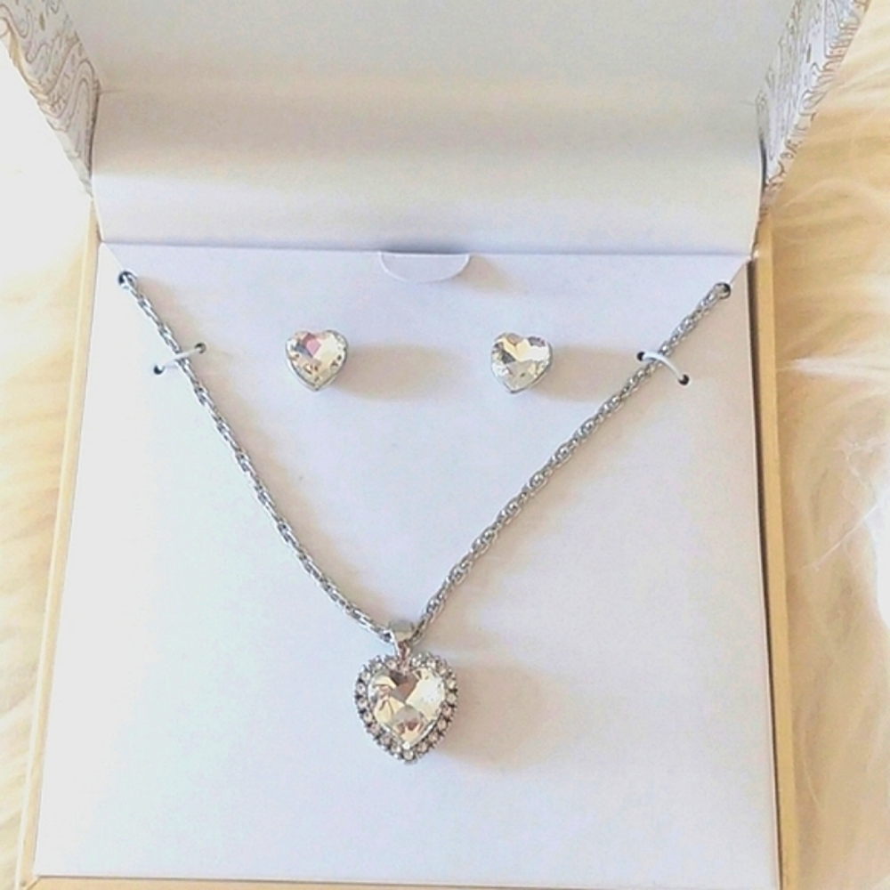 Charter Club Heart Necklace/Earrings